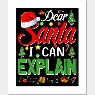 Christmas Dear Santa I Can Explain Funny Santa Claus Posters and Art